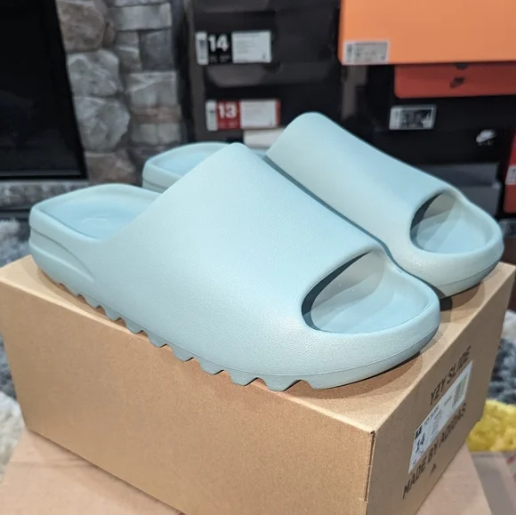 Adidas Yeezy Light Blue Sandals with Contoured Footbed